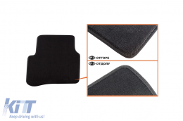 Three-layer textile floor mats made of Petex Style material suitable for VW Passat sedan, wagon 2005-2014, Passat CC 2012-2016 with round holes, set of 4 pieces, black-image-6242747