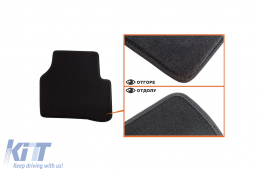 Three-layer textile floor mats made of Petex Style material suitable for VW Passat sedan, wagon 2005-2014, Passat CC 2012-2016 with round holes, set of 4 pieces, black-image-6242748