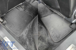 Three-layer textile floor mats made of Petex Style material suitable for VW Passat sedan, wagon 2005-2014, Passat CC 2012-2016 with round holes, set of 4 pieces, black-image-6242752