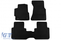 Three-layer textile floor mats Petex Style material suitable for Honda CR-V 1997-2002 with manual transmission, consisting of 3 parts, black - ABFMH6022236