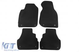 Three-layer textile floor mats Petex Style material suitable for Audi A6 sedan, station wagon 1998-2005, set of 4 pieces, black - ABFMA6022306