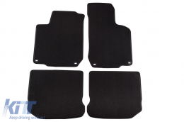 Three-layer textile floor mats Petex Style material suitable for VW Golf IV 1998-2003, Beetle 1998-2011, Bora 1998-2005, with oval holes, set of 4 pieces, black - ABFMV6022431