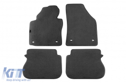Three-layer textile floor mats Petex Style material suitable for VW Caddy Life 2004-2015 with two sliding doors, set of 4 pieces, black - ABFMV6022437