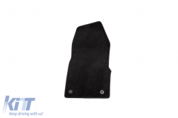 Three-layer textile floor mats Petex Style material suitable for Ford Tourneo Custom after 2017, with 2 seats, with automatic transmission, made of 3 parts, black-image-6242811