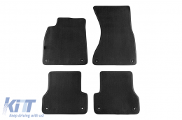 Three-layer textile floor mats Petex Style material suitable for Audi A6 sedan, wagon, Allroad 2011-2018, A7 2010-2018, set of 4 pieces, black - ABFMA6022514