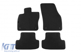 Three-layer textile floor mats suitable for Audi Q2 after 2016, set of 4 pieces, black - ABFMA6022188