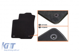 Three-layer textile floor mats suitable for Audi A3 1998-2003, set of 4 pieces, black-image-6241960