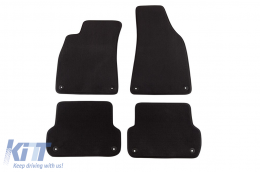 Three-layer textile floor mats suitable for Audi A4 sedan, wagon, Quattro 2000-2008, set of 4 pieces, black - ABFMA6022363
