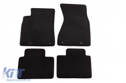 Three-layer textile floor mats suitable for Audi A8, A8 Quattro 1999-2002, set of 4 pieces, black - ABFMA6022364
