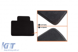 Three-layer textile floor mats suitable for Audi A8, A8 Quattro 1999-2002, set of 4 pieces, black-image-6242202