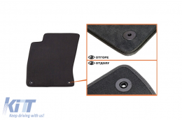 Three-layer textile floor mats suitable for Audi A8 2002-2010 short base, set of 4 pieces, black-image-6242213
