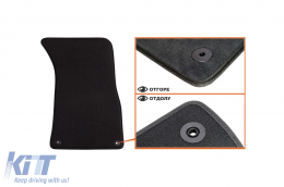 Three-layer textile floor mats suitable for Audi A8 2002-2010 short base, set of 4 pieces, black-image-6242214