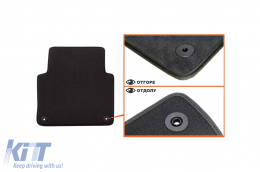 Three-layer textile floor mats suitable for Audi A8 2002-2010 short base, set of 4 pieces, black-image-6242215