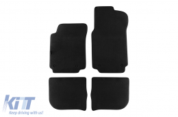 Three-layer textile floor mats suitable for Audi A6 1994-1997, Audi 100 1990-1994, set of 4 pieces, black - ABFMA6022377