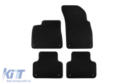 Three-layer textile floor mats suitable for Audi Q7 after 2015, Q8 after 2018, set of 4 pieces, black - ABFMA6022440