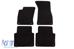 Three-layer textile floor mats suitable for Audi S8 2007-2010, set of 4 pieces, black - ABFMA6022491