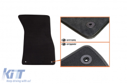 Three-layer textile floor mats suitable for Audi S8 2007-2010, set of 4 pieces, black-image-6242755