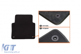 Three-layer textile floor mats suitable for Audi S8 2007-2010, set of 4 pieces, black-image-6242757