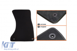 Three-layer textile floor mats suitable for Audi A4 sedan, wagon 2007-2015, A4 Allroad, A5 Sportback 2009-2016, set of 4 pieces, black-image-6242776