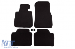 Three-layer textile floor mats suitable for BMW 3 Series F30 sedan, F31 touring 2012-2019, set of 4 pieces, black - ABFMB6022313