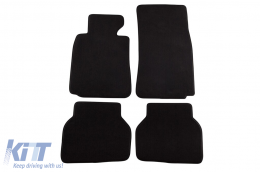 Three-layer textile floor mats suitable for BMW 5 Series E39 sedan, touring 1995-2003, set of 4 pieces, black - ABFMB6022178