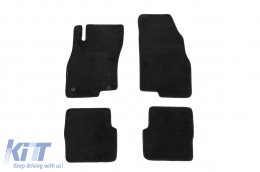 Three-layer textile floor mats suitable for Fiat Punto EVO 2009-2015, set of 4 pieces, black - ABFMF6022328