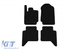 Three-layer textile floor mats suitable for Ford Ranger 2012-2016, after 2016, double cab, set of 4 pieces, black - ABFMF6022167