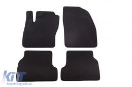 Three-layer textile floor mats suitable for Ford Focus 2004-2011, set of 4 pieces, black - ABFMF6022278