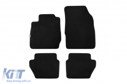 Three-layer textile floor mats suitable for Ford Fiesta 2011-2017, set of 4 pieces, black - ABFMF6022390