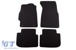 Three-layer textile floor mats suitable for Honda Civic 1999-2001, 3 doors, set of 4 pieces, black - ABFMH6022237