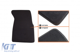 Three-layer textile floor mats suitable for Honda Civic 1999-2001, 3 doors, set of 4 pieces, black-image-6241714