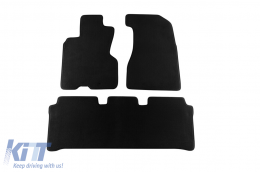 Three-layer textile floor mats suitable for Honda CR-V 2002-2006, 3-piece, black - ABFMH6022279