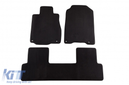 Three-layer textile floor mats suitable for Honda CR-V 2012-2018, made of Petex Style material, set of 3, black - ABFMH6022393