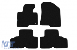 Three-layer textile floor mats suitable for Kia Carens 2013-2018, with 5 or 7 seats, set of 4 pieces, black - ABFMK6022472