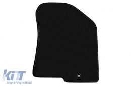 Three-layer textile floor mats suitable for Kia Carens 2013-2018, with 5 or 7 seats, set of 4 pieces, black-image-6242666