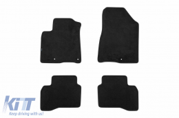 Three-layer textile floor mats suitable for Kia Niro after 2016, Niro Plug-in hybrid after 2017, set of 4 pieces, black - ABFMK6022519