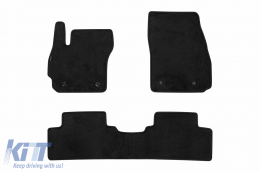 Three-layer textile floor mats suitable for Mazda 5 2010-2018, with 5 or 7 seats, made of 3 parts, black - ABFMM6022240