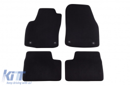 Three-layer textile floor mats suitable for Opel Astra H 2004-2011, set of 4 pieces, black - ABFMO6022346