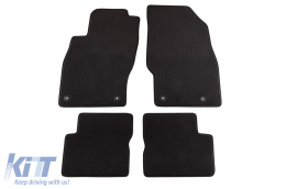 Three-layer textile floor mats suitable for Opel Corsa D 2006-2014, set of 4 pieces, black - ABFMO6022409
