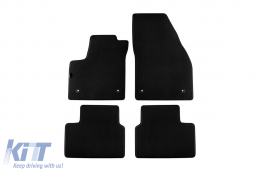 Three-layer textile floor mats suitable for Opel Meriva 2010-2017, set of 4 pieces, black - ABFMO6022412