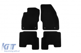 Three-layer textile floor mats suitable for Opel Adam 2013-2019, set of 4 pieces, black - ABFMO6022456