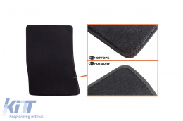 Three-layer textile floor mats suitable for Range Rover 2002-2012, set of 2 pieces, black-image-6241551