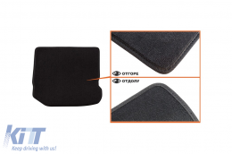 Three-layer textile floor mats suitable for Seat Toledo, Leon 1999-2005, set of 4 pieces, black-image-6241491