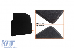Three-layer textile floor mats suitable for Seat Ibiza, Cordoba 2002-2008, set of 4 pieces, black-image-6241651