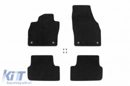 Three-layer textile floor mats suitable for Seat Arona, Ibiza after 2017, set of 4 pieces, black