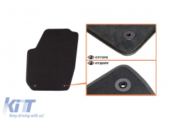 Three-layer textile floor mats suitable for Skoda Fabia 2007-2014, set of 4 pieces, black-image-6241607