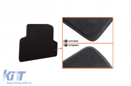 Three-layer textile floor mats suitable for Skoda Fabia 2007-2014, set of 4 pieces, black-image-6241609