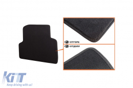 Three-layer textile floor mats suitable for Skoda Fabia 2007-2014, set of 4 pieces, black-image-6241610