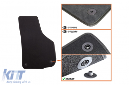 Three-layer textile floor mats suitable for Skoda Superb sedan, combi 2008-2015, set of 4 pieces, black-image-6241622