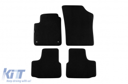 Three-layer textile floor mats suitable for Skoda Citigo after 2012, set of 4 pieces, black - ABFMS6022246
